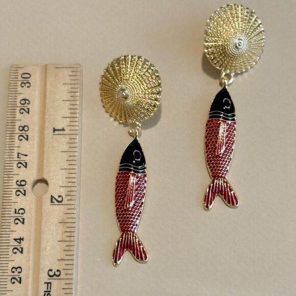 Fish Dangle Earrings #1604 - Picture 4 of 4